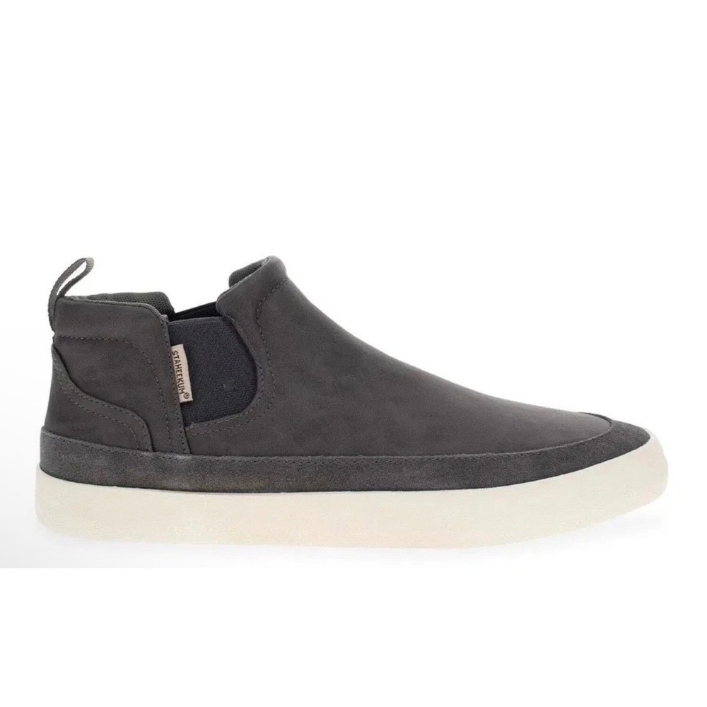 Staheekum Mens 10 Charcoal Grey Slip On Chelsea Sneakers Mid Top Shoe Grey White